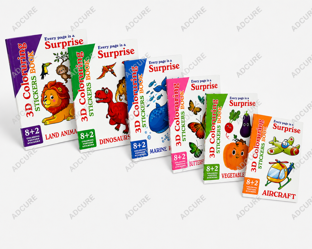 3D Coloring Stickers Book – Surprise Sticker Activity Book
