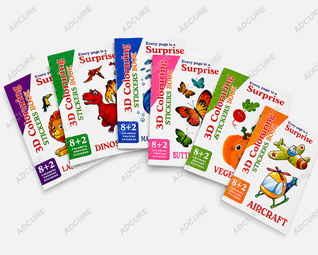 3D Coloring Stickers Book – Surprise Sticker Activity Book