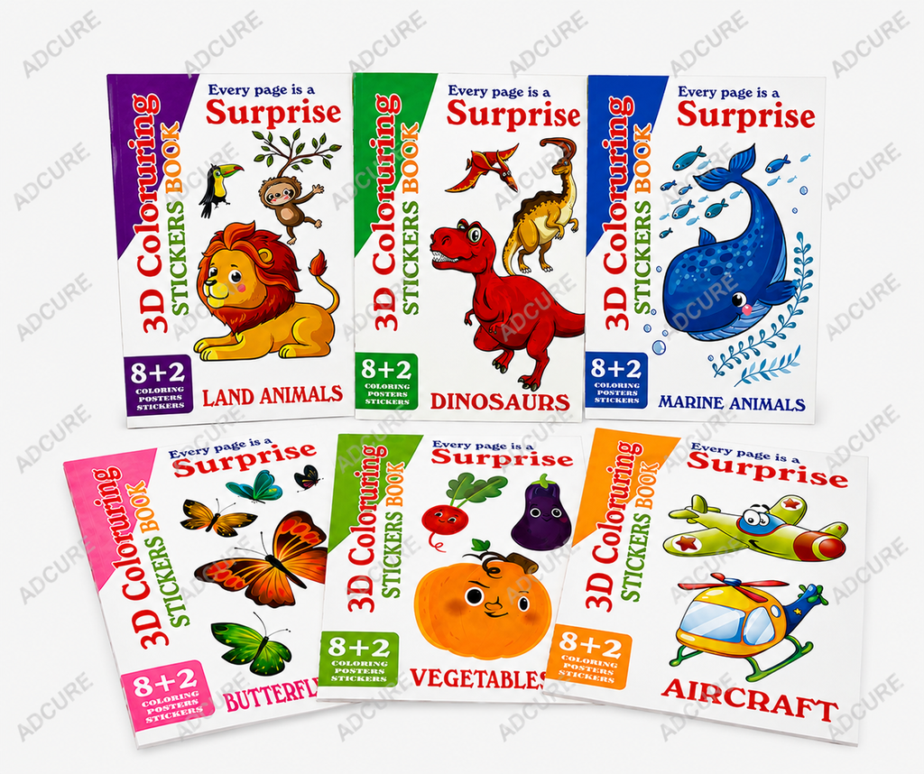 3D Coloring Stickers Book – Surprise Sticker Activity Book