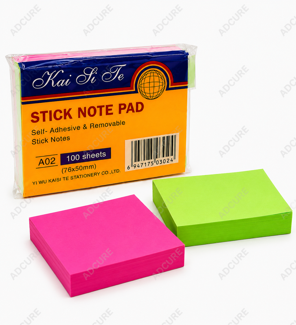 Kai Li Te Self-Adhesive Removable Stick Notepad – 100 Sheets (A02 - 76x50mm)