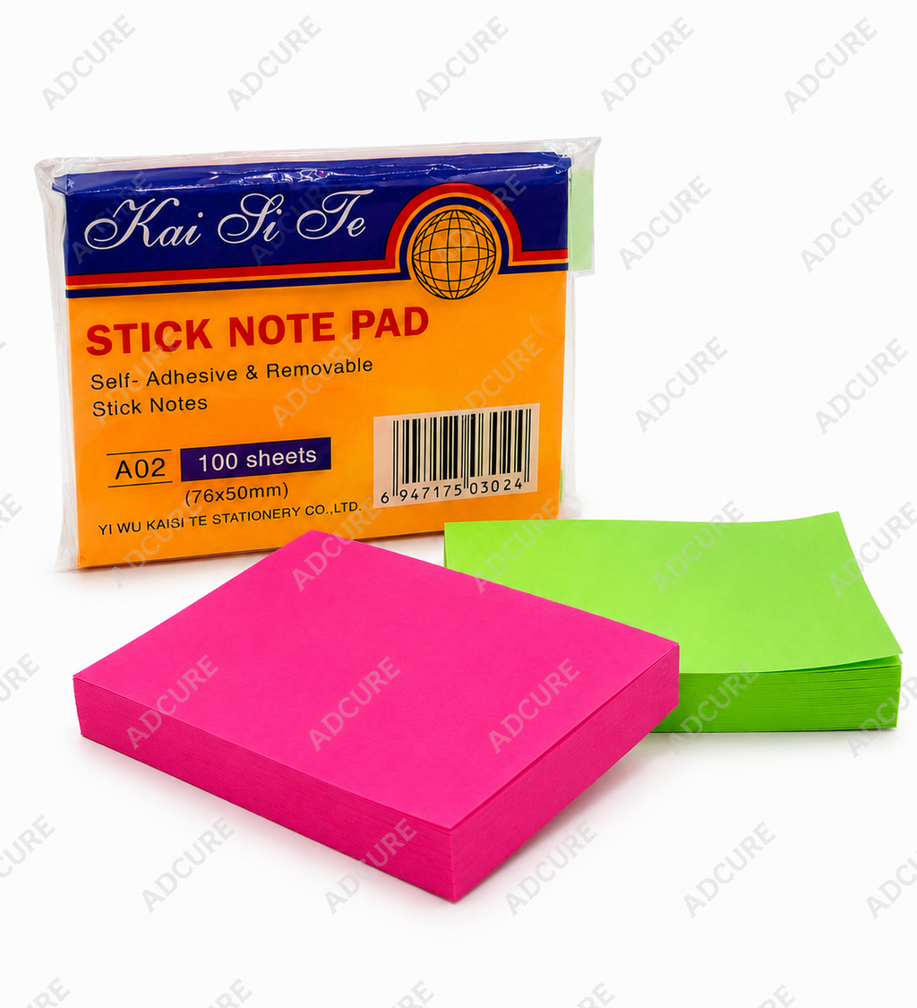 Kai Li Te Self-Adhesive Removable Stick Notepad – 100 Sheets (A02 - 76x50mm)