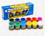 Focus Washable Tempera Poster Paint Set – 12 Colors × 15 mL